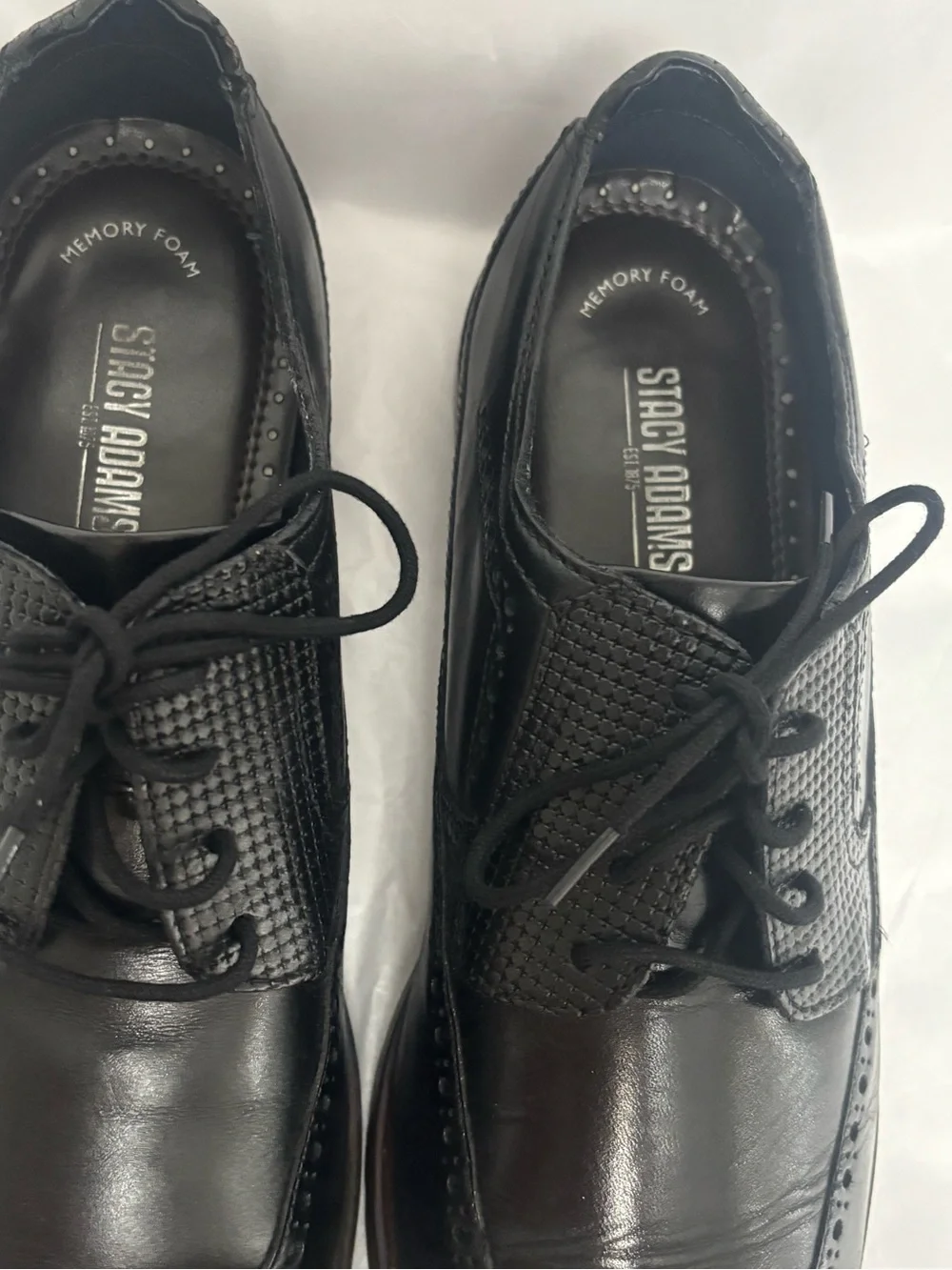 STACY ADAMS 'ROONEY WINGTIP' OXFORD IN BLACK LEATHER STYLE 25323-001 SIZE 11M
